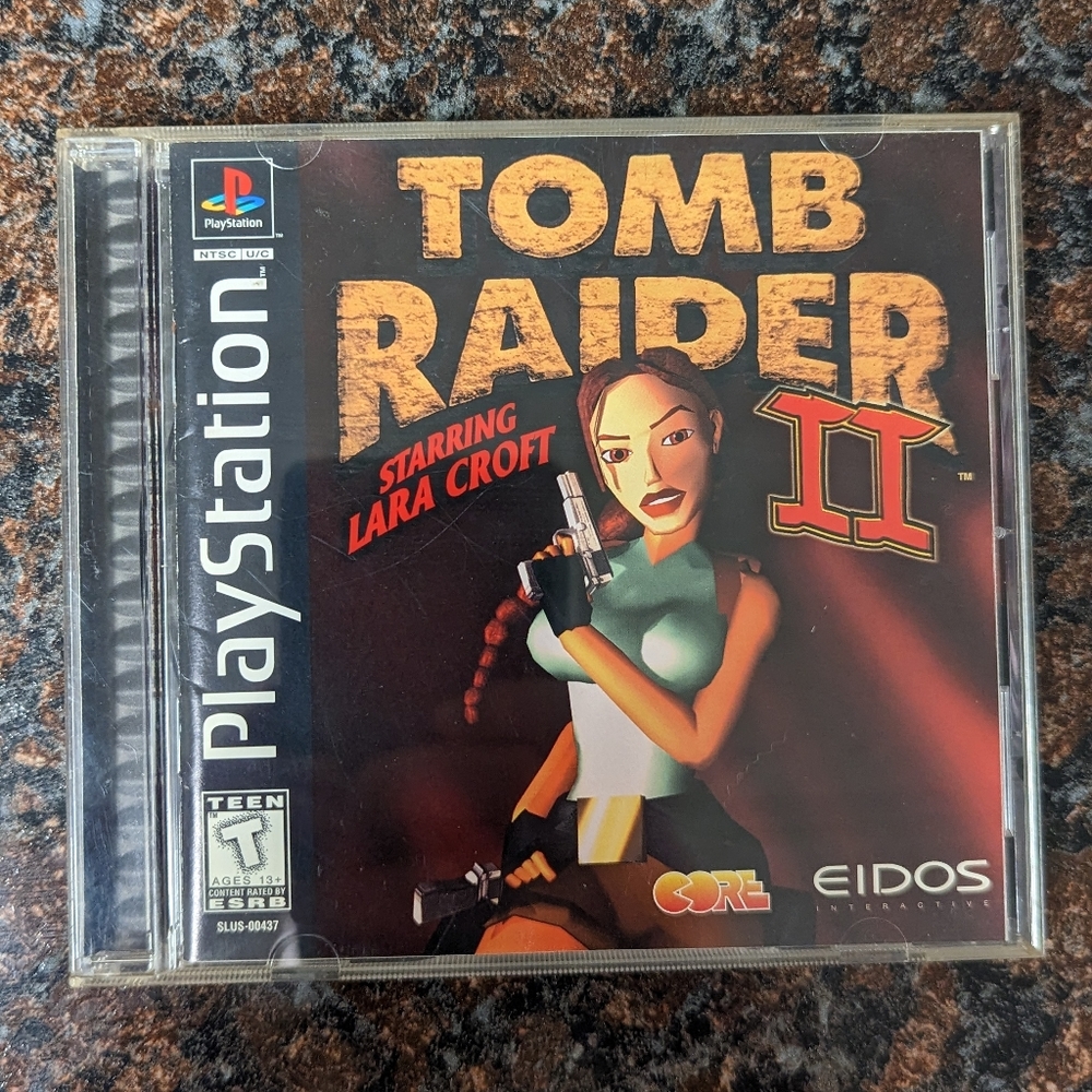 Playstation 1 Tomb Raider 2, Black Label 1998, complete in box with manual